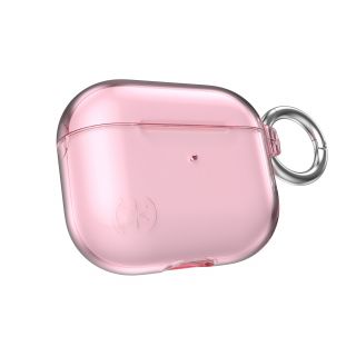 Speck Presidio Clear Microban Apple AirPods 3 szilikon tok + karabíner - rózsaszín
