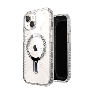 Speck Presidio Perfect-Clear Grip ClickLock MagSafe iPhone 15 kemény hátlap tok - átlátszó/ezüst