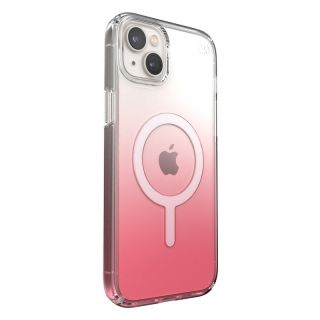 Speck Presidio Perfect-Clear Ombre MagSafe microban iPhone 14 Plus ütésálló kemény hátlap tok - átlátszó/piros