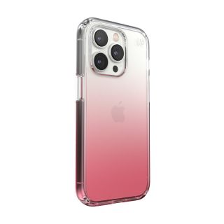 Speck Presidio Perfect-Clear Ombre Microban iPhone 14 Pro ütésálló kemény hátlap tok - átlátszó/piros