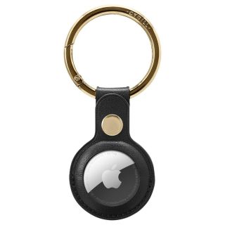 Spigen Cyrill Apple AirTag bőr kulcstartó tok - fekete