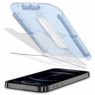 Spigen GLAS.tR EZ Fit iPhone 12 / 12 Pro kijelzővédő üvegfólia + felhelyező - 2db