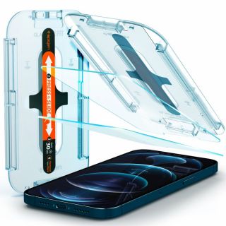 Spigen GLAS.tR EZ Fit iPhone 12 Pro Max kijelzővédő üvegfólia + felhelyező - 2db