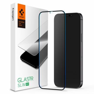 Spigen GLAS.tR Slim HD Full Cover iPhone 12 / 12 Pro teljes kijelzővédő üvegfólia