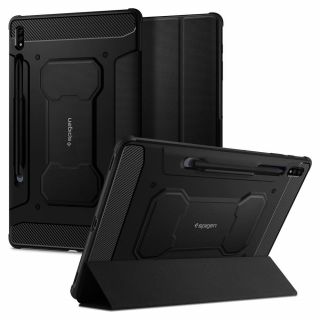 Spigen Rugged Armor Pro Samsung Galaxy Tab S7+ Plus 12.4 T970/T975 kinyitható tok - fekete