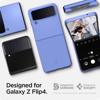 Spigen AirSkin Samsung Galaxy Z Flip 4 kemény hátlap tok - kék