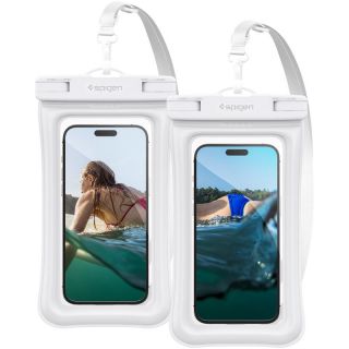 Spigen Aqua Shield A610 univerzális okostelefon vízálló tok + nyakpánt - 2db - fehér