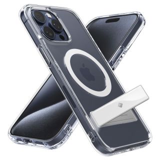Spigen Caseology Capella MagSafe iPhone 15 Pro kemény hátlap tok kitámasztóval - átlátszó
