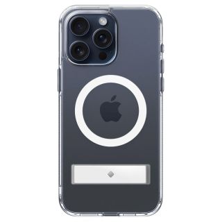 Spigen Caseology Capella MagSafe iPhone 15 Pro Max kemény hátlap tok kitámasztóval - átlátszó