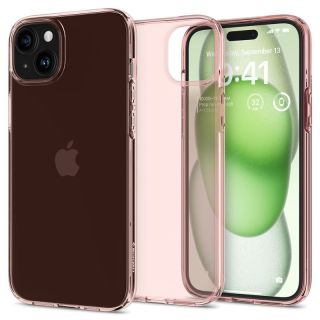Spigen Crystal Flex iPhone 15 Plus szilikon hátlap tok - rózsaszín