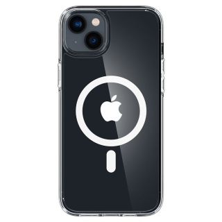 Spigen Crystal Hybrid MagSafe iPhone 14 szilikon hátlap tok - átlátszó/fehér