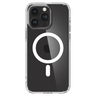 Spigen Crystal Hybrid MagSafe iPhone 15 Pro szilikon hátlap tok - átlátszó/fehér