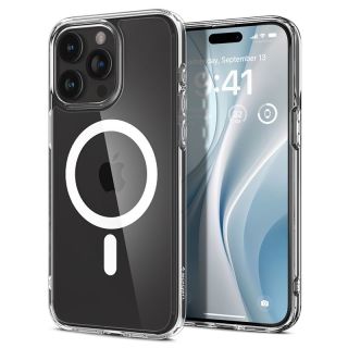 Spigen Crystal Hybrid MagSafe iPhone 15 Pro Max szilikon hátlap tok - átlátszó/fehér