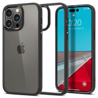 Spigen Crystal Hybrid iPhone 14 Pro Max kemény hátlap tok - átlátszó/fekete