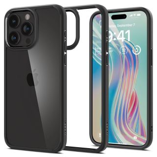 Spigen Crystal Hybrid iPhone 15 Pro Max kemény hátlap tok - átlátszó/fekete