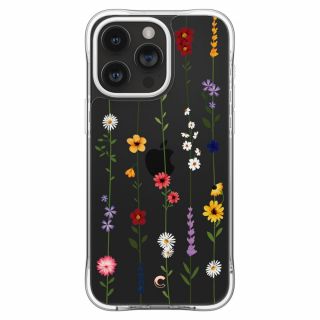 Spigen Cyrill Cecile iPhone 15 Pro Max ütésálló szilikon hátlap tok - átlátszó/virágos