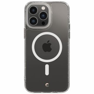 Spigen Cyrill Shine MagSafe iPhone 14 Pro kemény hátlap tok + 2db kijelzővédő üveg - csillámos átlátszó