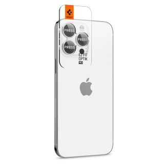 Spigen Glass EZ Fit Optik Pro iPhone 14 Pro Max / 14 Pro kamera lencsevédő üvegfólia + felhelyező - 2db - ezüst