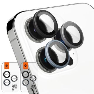 Spigen Glass EZ Fit Optik Pro iPhone 14 Pro / 14 Pro Max / 15 Pro / 15 Pro Max kamera lencsevédő üvegfólia + felhelyező - 2 szett - zero one