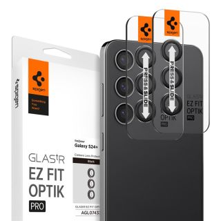 Spigen Glas.tR EZ Fit Optik Pro Samsung Galaxy S24+ Plus kameralencse védő üveg - 2db - fekete