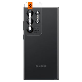 Spigen Glas.tR EZ Fit Optik Pro Samsung Galaxy S24 Ultra kameralencse védő üveg - 2db - fekete