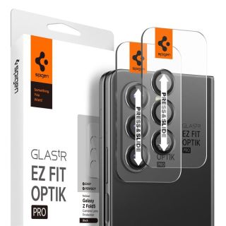 Spigen Glass tR Ez Fit Optik Pro Samsung Galaxy Z Fold 5 kamera lencsevédő üvegfólia + felhelyező - 2db - fekete