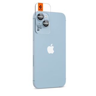 Spigen Glas.tR EZ Fit Optik Pro iPhone 15 / 15 Plus / 14 / 14 Plus kameralencse védő üveg - 2db - kék