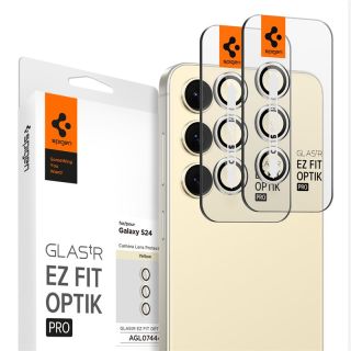 Spigen Glas.tR EZ Fit Optik Pro Samsung Galaxy S24+ Plus kameralencse védő üveg - 2db - sárga