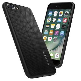 Spigen Liquid Air iPhone 8 Plus / 7 Plus szilikon hátlap tok - fekete