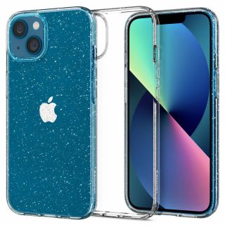 Spigen Liquid Crystal Glitter iPhone 13 szilikon hátlap tok - csillámos átlátszó