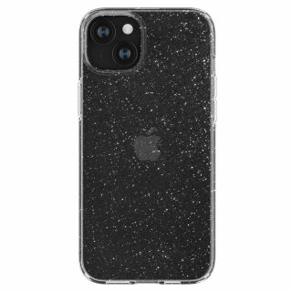 Spigen Liquid Crystal iPhone 15 Plus szilikon hátlap tok - átlátszó csillámos
