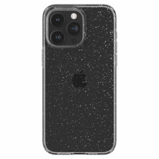 Spigen Liquid Crystal iPhone 15 Pro szilikon hátlap tok - átlátszó csillámos
