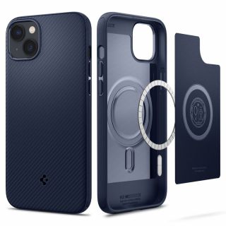 Spigen MagArmor MagSafe iPhone 14 szilikon hátlap tok - kék
