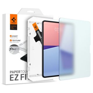 Spigen Paper Touch EZ Fit iPad Pro 13” (2024) papír hatású matt kijelzővédő fólia felhelyező applikátorral