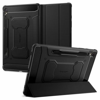 Spigen Rugged Armor Pro Samsung Galaxy Tab S9 11" X710 / X716B kinyitható ütésálló tok ceruzatartóval - fekete