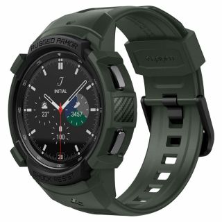Spigen Rugged Armor Pro Samsung Galaxy Watch 4 Classic 46mm tok és szíj - zöld