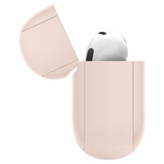 Spigen Silicone Fit AirPods 3 szilikon tok + karabíner - rózsaszín