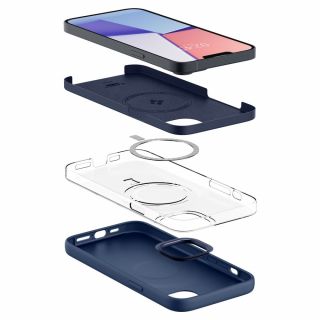 Spigen Silicone Fit MagSafe iPhone 14 Plus szilikon hátlap tok - kék
