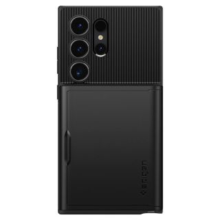 Spigen Slim Armor CS Samsung Galaxy S24 Ultra ütésálló hátlap tok kártyatartóval - fekete