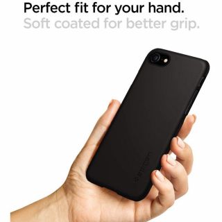 Spigen Thin Fit iPhone SE (2022/2020) / 8 / 7 szilikon hátlap tok - fekete