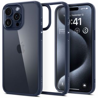 Spigen Ultra Hybrid iPhone 15 Pro Max ütésálló szilikon hátlap tok - kék