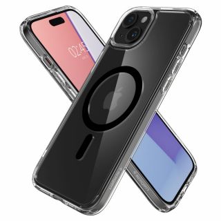 Spigen Ultra Hybrid Mag MagSafe iPhone 15 ütésálló szilikon hátlap tok - átlátszó/fekete