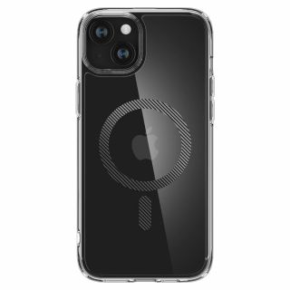 Spigen Ultra Hybrid Mag MagSafe iPhone 15 ütésálló szilikon hátlap tok - átlátszó/carbon