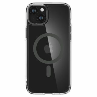 Spigen Ultra Hybrid Mag MagSafe iPhone 15 ütésálló szilikon hátlap tok - átlátszó/szürke