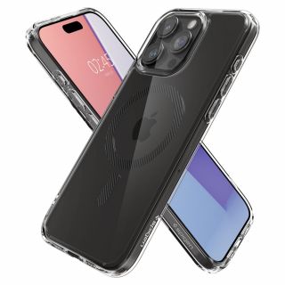 Spigen Ultra Hybrid Mag MagSafe iPhone 15 Pro ütésálló szilikon hátlap tok - átlátszó/carbon