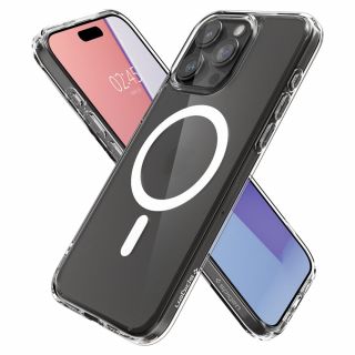 Spigen Ultra Hybrid Mag MagSafe iPhone 15 Pro ütésálló szilikon hátlap tok - matt átlátszó
