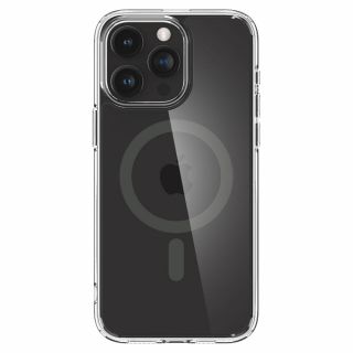 Spigen Ultra Hybrid Mag MagSafe iPhone 15 Pro ütésálló szilikon hátlap tok - átlátszó/szürke