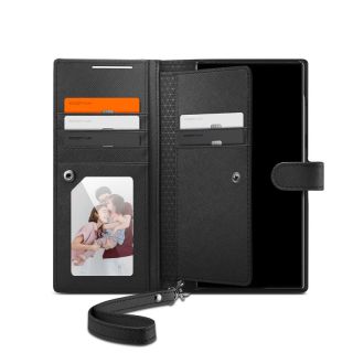 Spigen Wallet S Plus Samsung Galaxy S24 Ultra kinyitható tok - fekete