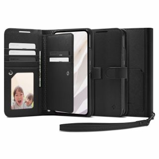 Spigen Wallet S Plus Samsung Galaxy A54 5G kinyitható bőr tok - fekete