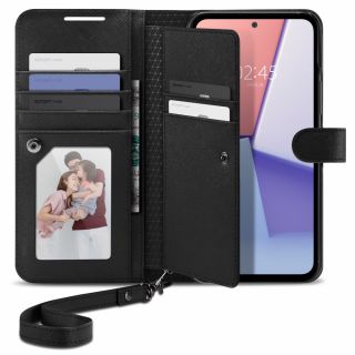 Spigen Wallet S Plus Samsung Galaxy A54 5G kinyitható bőr tok - fekete